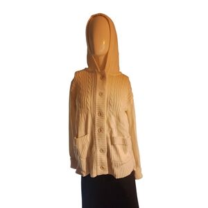 Women's Cream Hooded Sweater